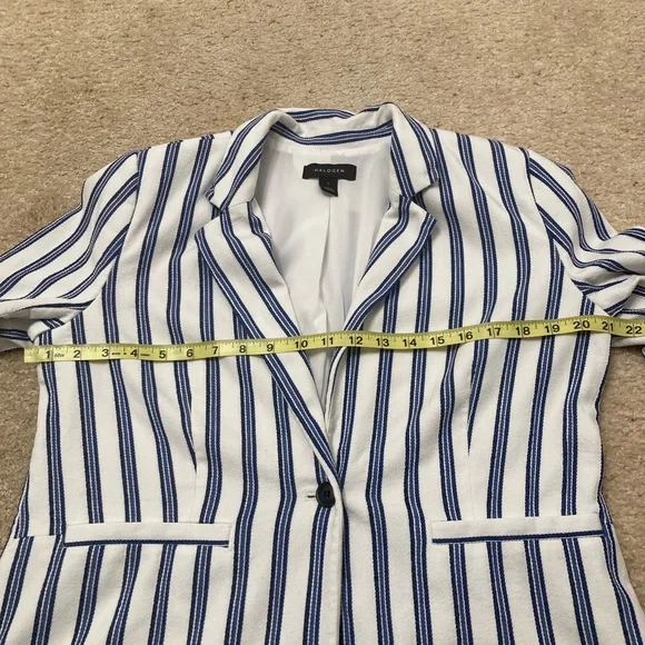 Halogen Blue & White Striped Blazer, Business Casual, Women’s, Size Large - Picture 6 of 7